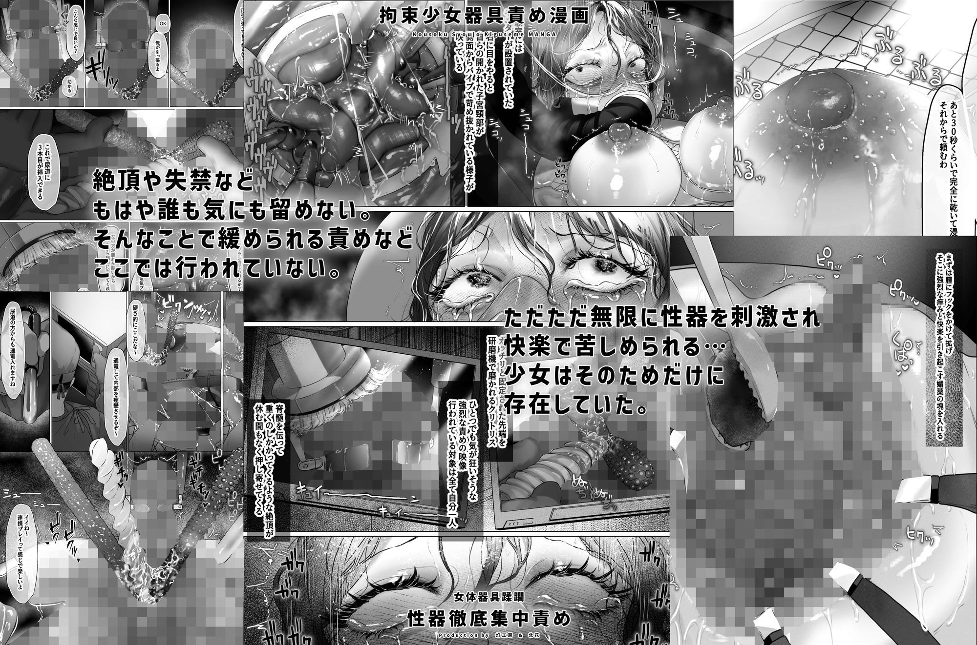 拘束少女器具責め漫画 女体器具蹂躙〜完全拘束少女/クリ肥大化実験/無限ディルド機械姦/性器徹底集中責めなど〜 サンプル画像8
